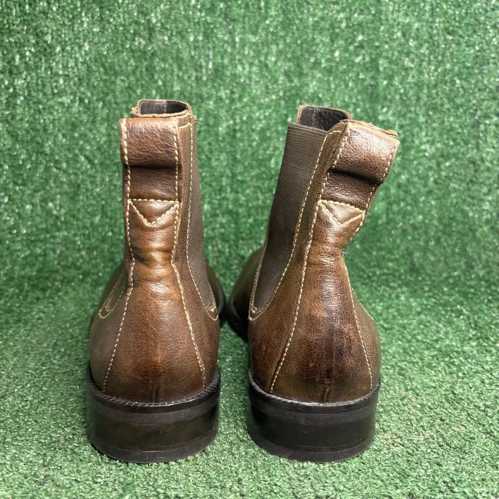 Cole Haan C08696 Chelsea Leather Elastic Side Goring Ankle Boot Brown Mens Sz 9